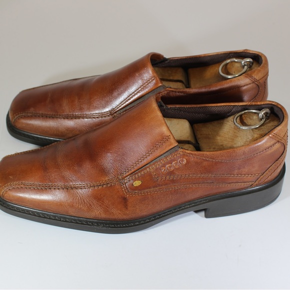 ECCO Brown Tan Sip On Loafer Leather Comfort Shoe 41 - Picture 11 of 11